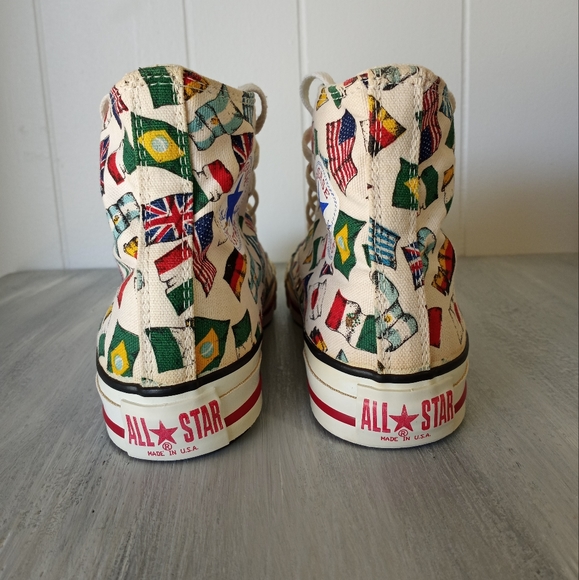 Vintage Converse All Star All Nations Flags World Peace Men's Size 5.5 - Picture 5 of 15